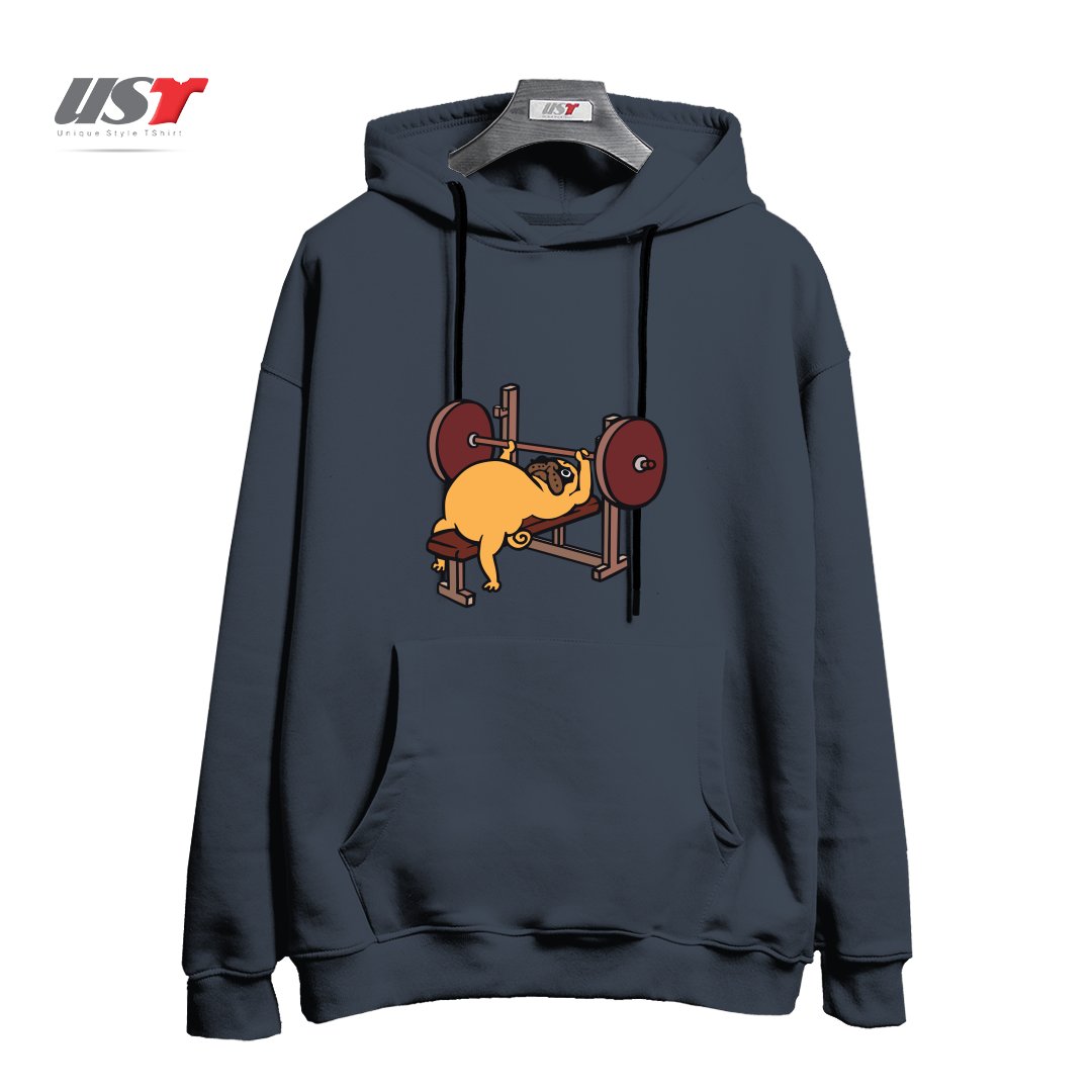 طرح PUG BENCH PRESS هودی اورسایزرنگ دودی