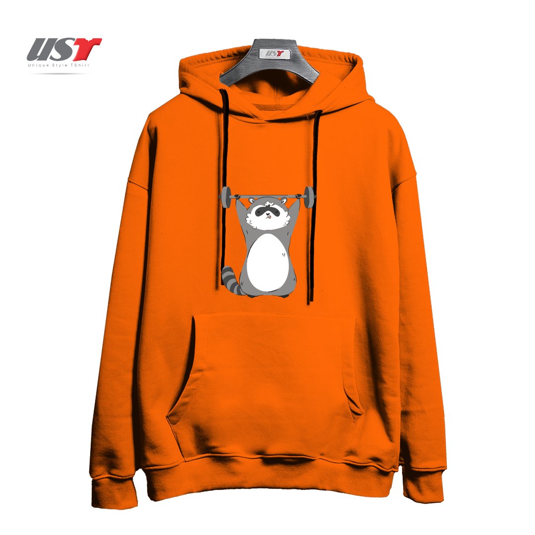 هودی اورسایز طرح RACCOON WORKING OUT