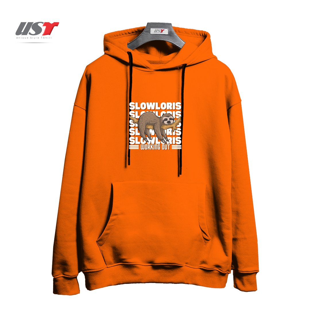 هودی اورسایز طرح SLOW LORIS, WORKING OUT