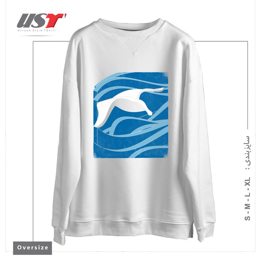 سوییشرت اورسایز طرح ON THE WAVES