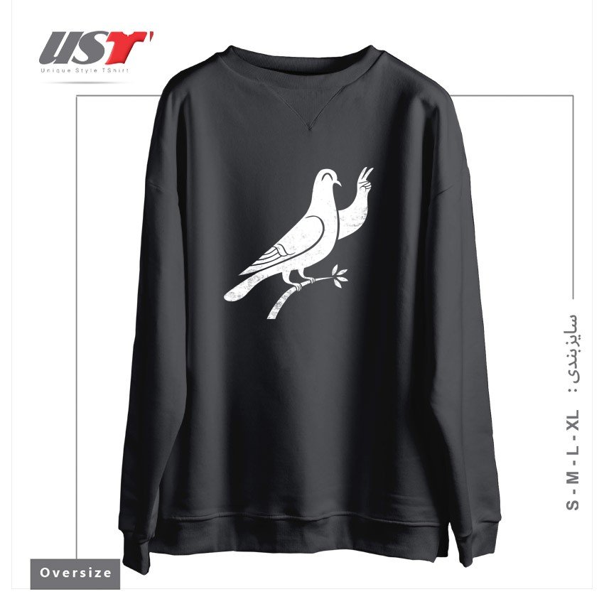 طرح PEACE سوییشرت اورسایزرنگ دودی