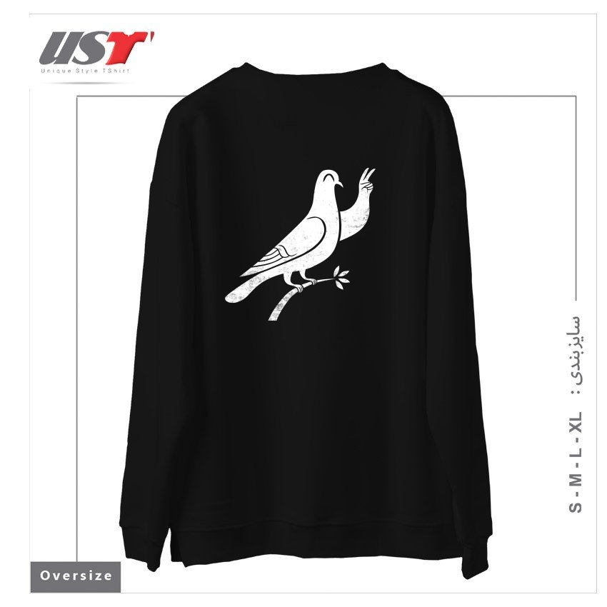 طرح PEACE سوییشرت اورسایزرنگ مشکی