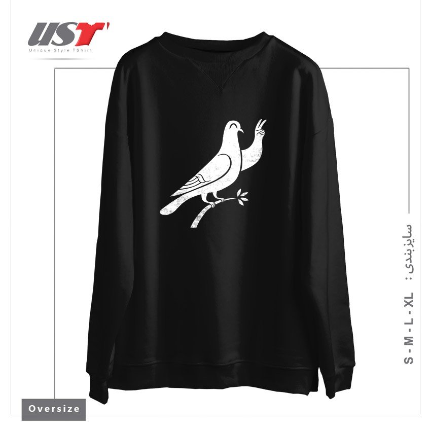 طرح PEACE سوییشرت اورسایزرنگ مشکی