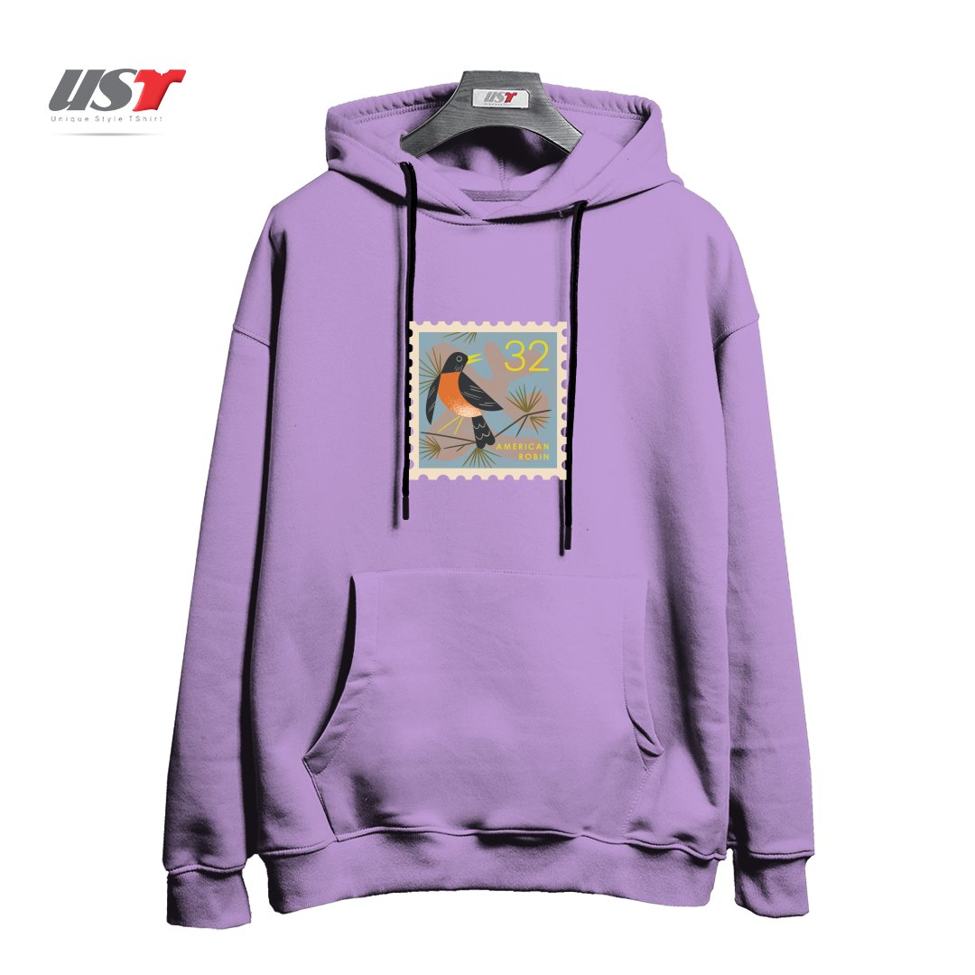 هودی اورسایز طرح ROBIN POSTAGE STAMP