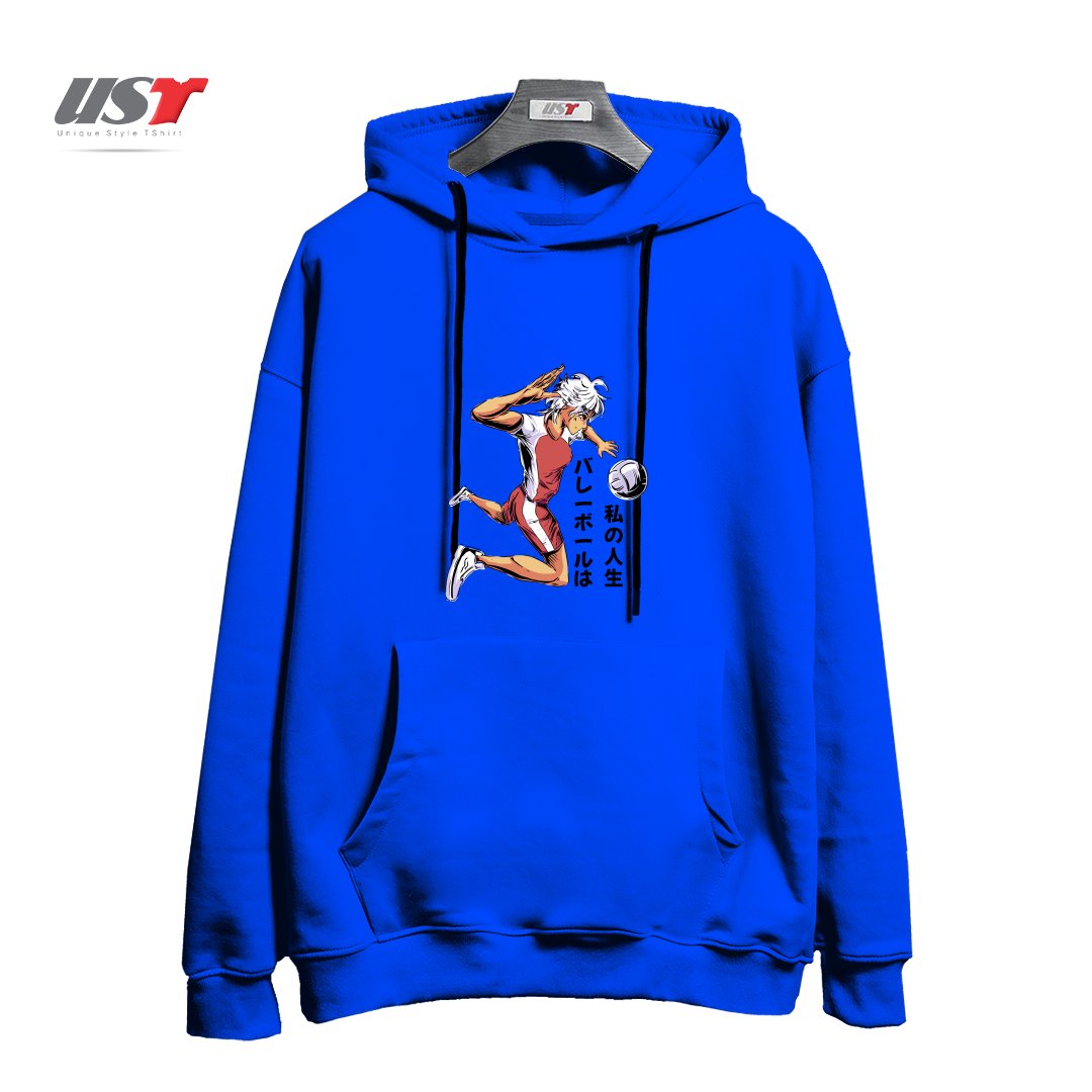 هودی اورسایز طرح ANIME GIRL PLAYING VOLLEYBALL