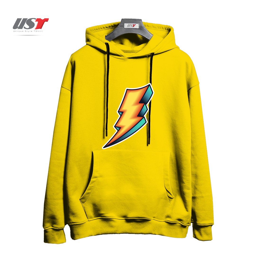 طرح BOLT هودی اورسایزرنگ زرد