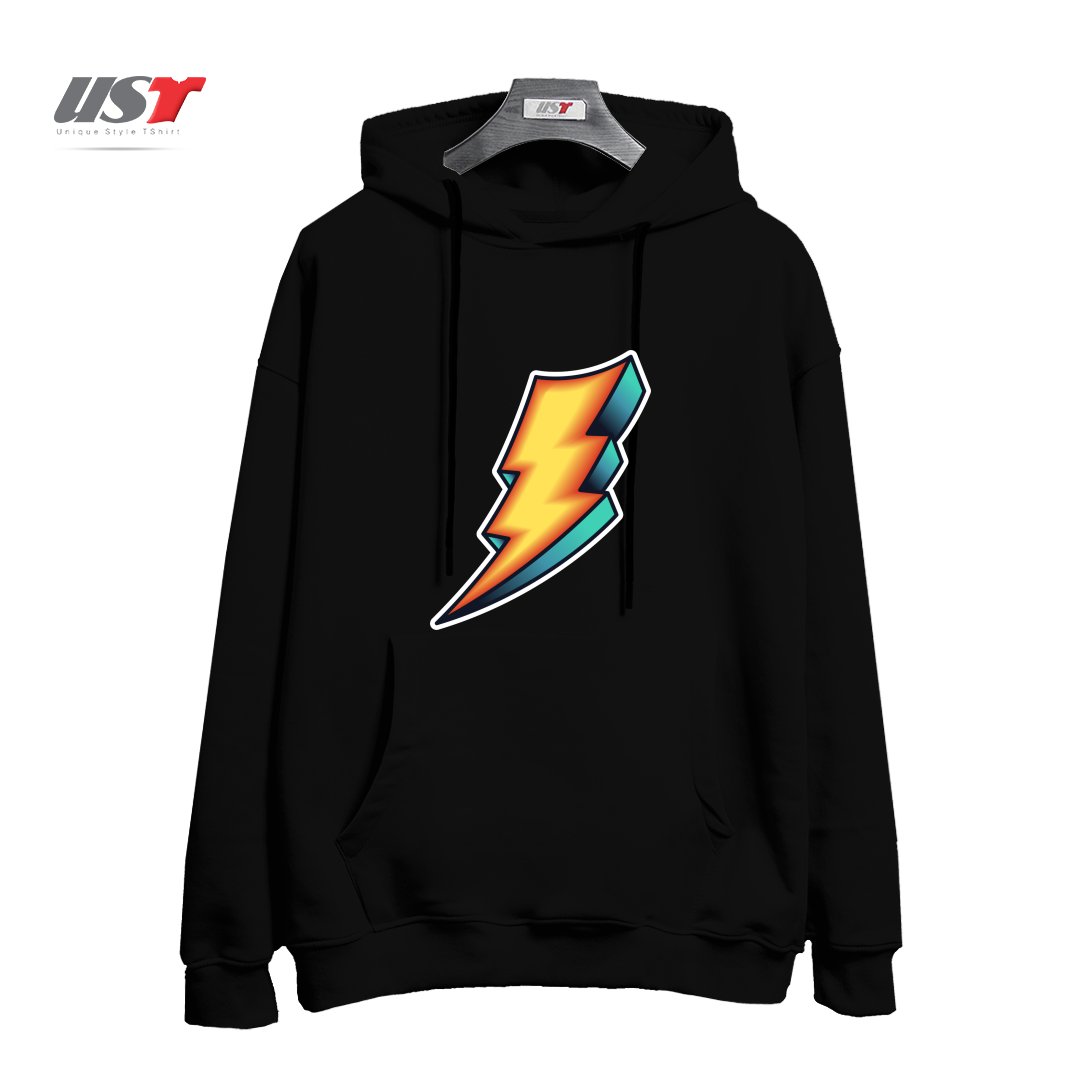 طرح BOLT هودی اورسایزرنگ مشکی