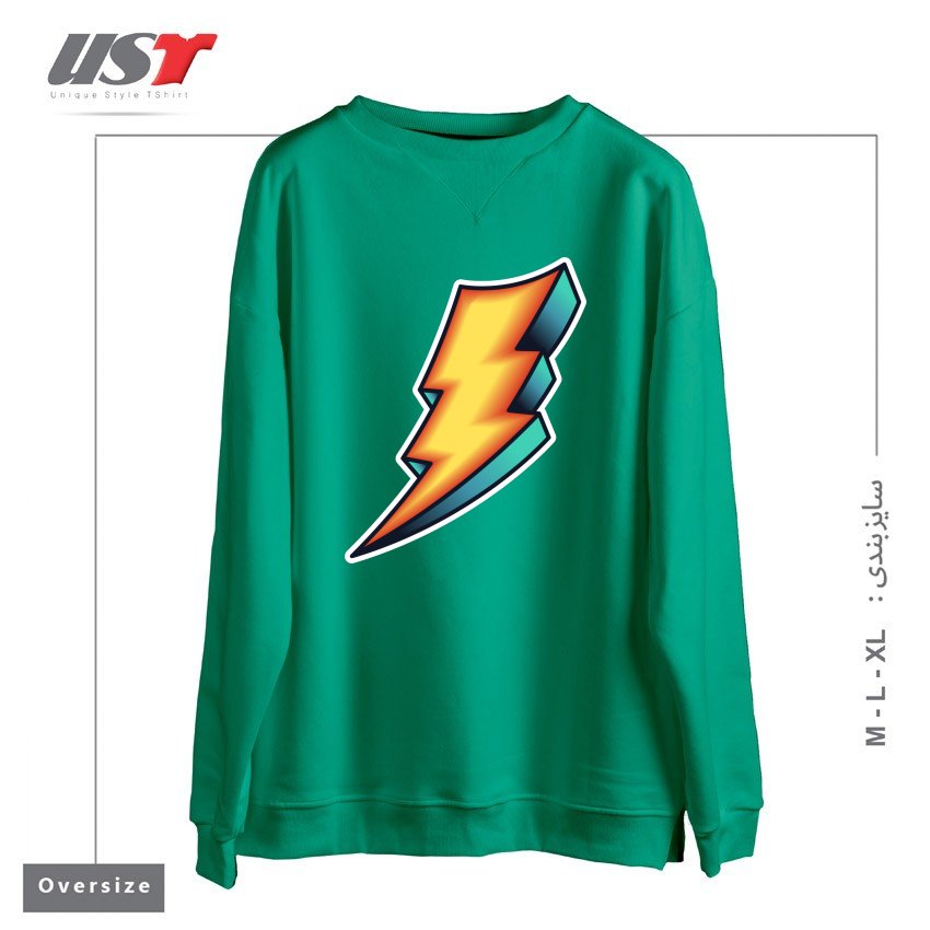 طرح BOLT سوییشرت اورسایزرنگ سبز سدری