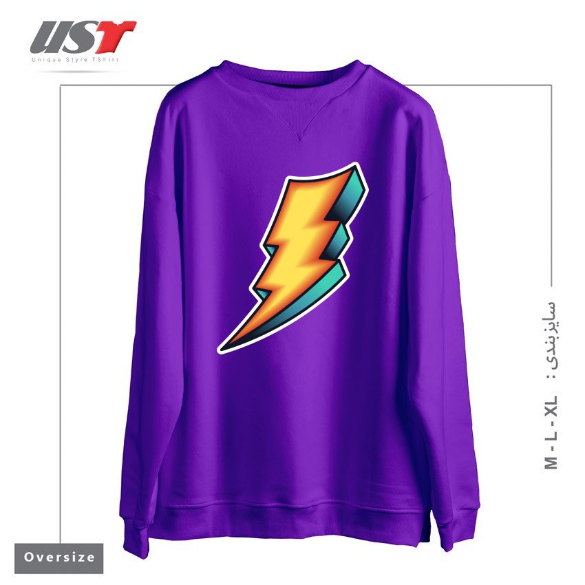 طرح BOLT سوییشرت اورسایزرنگ بنفش