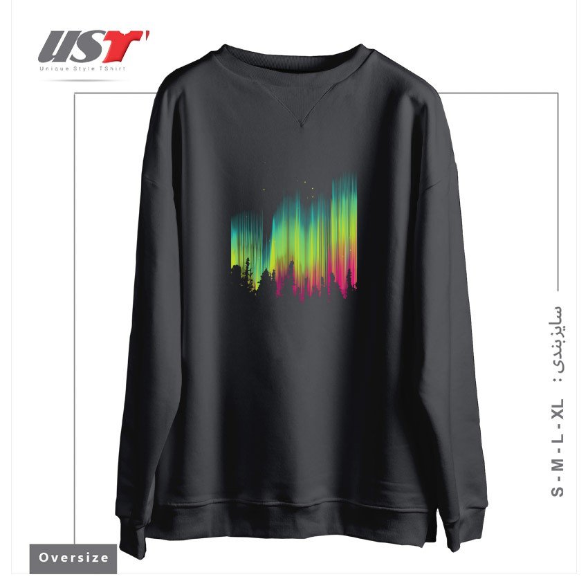 سوییشرت اورسایز طرح ELECTRIC SKY1125