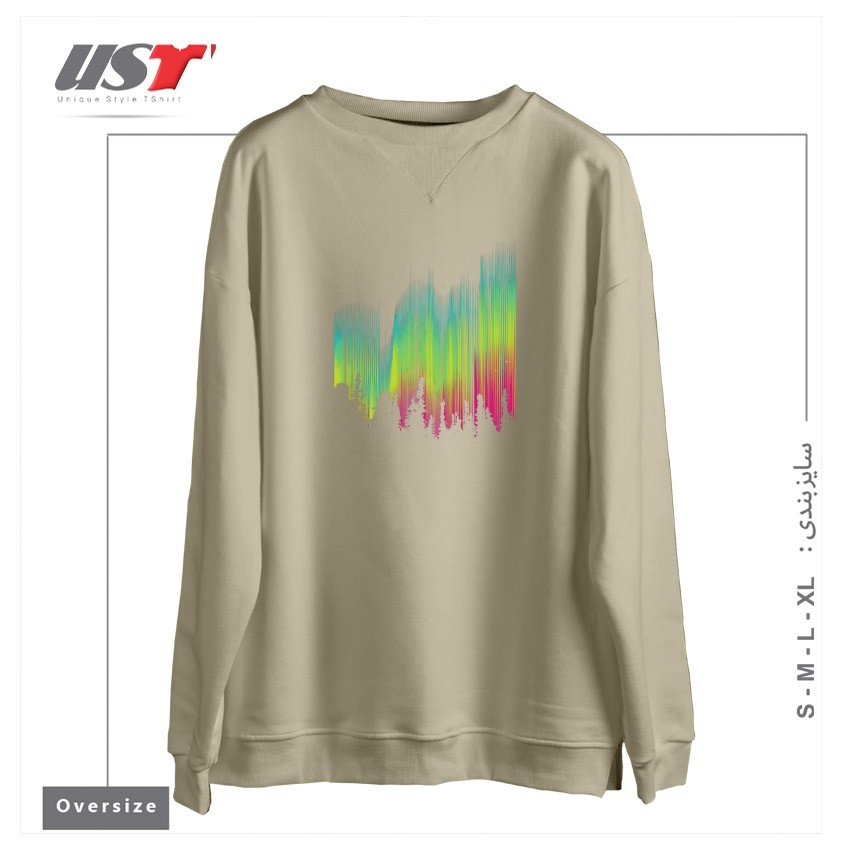 سوییشرت اورسایز طرح ELECTRIC SKY1125