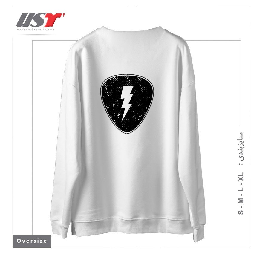 طرح RAY PICK سوییشرت اورسایزرنگ سفید