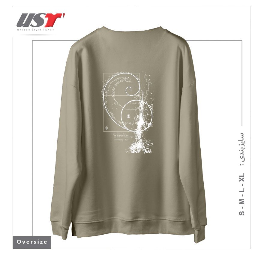 طرح SCIENCE, TECHNOLOGY, ENGINEERING, ARTS, MATHEMATICS (STEAM) سوییشرت اورسایزرنگ نخودی