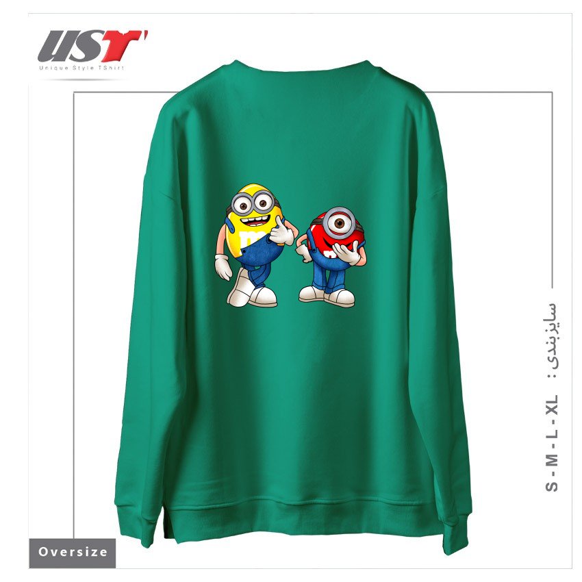 طرح MINI ON MINI سوییشرت اورسایزرنگ سبز سدری