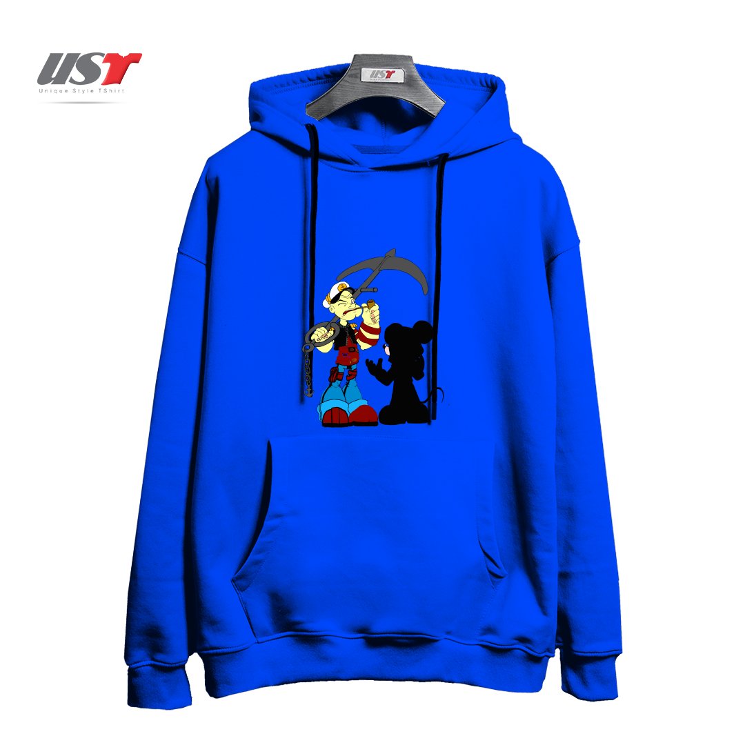 طرح NEGOTIATION هودی اورسایزرنگ آبی شالی