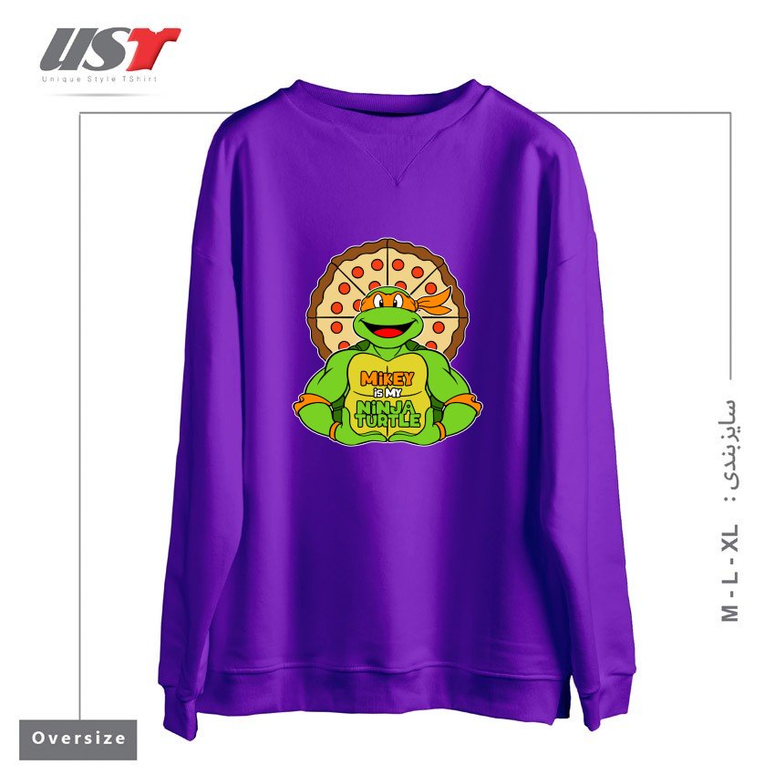 سوییشرت اورسایز طرح ORANGE TURTLE