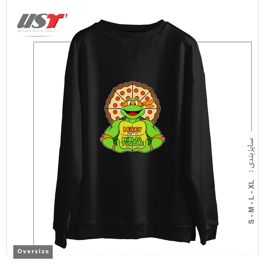 سوییشرت اورسایز طرح ORANGE TURTLE