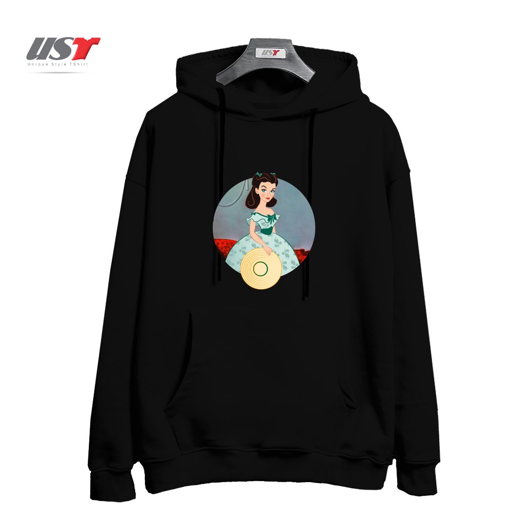 طرح PRINCESS SCARLETT هودی اورسایزرنگ مشکی