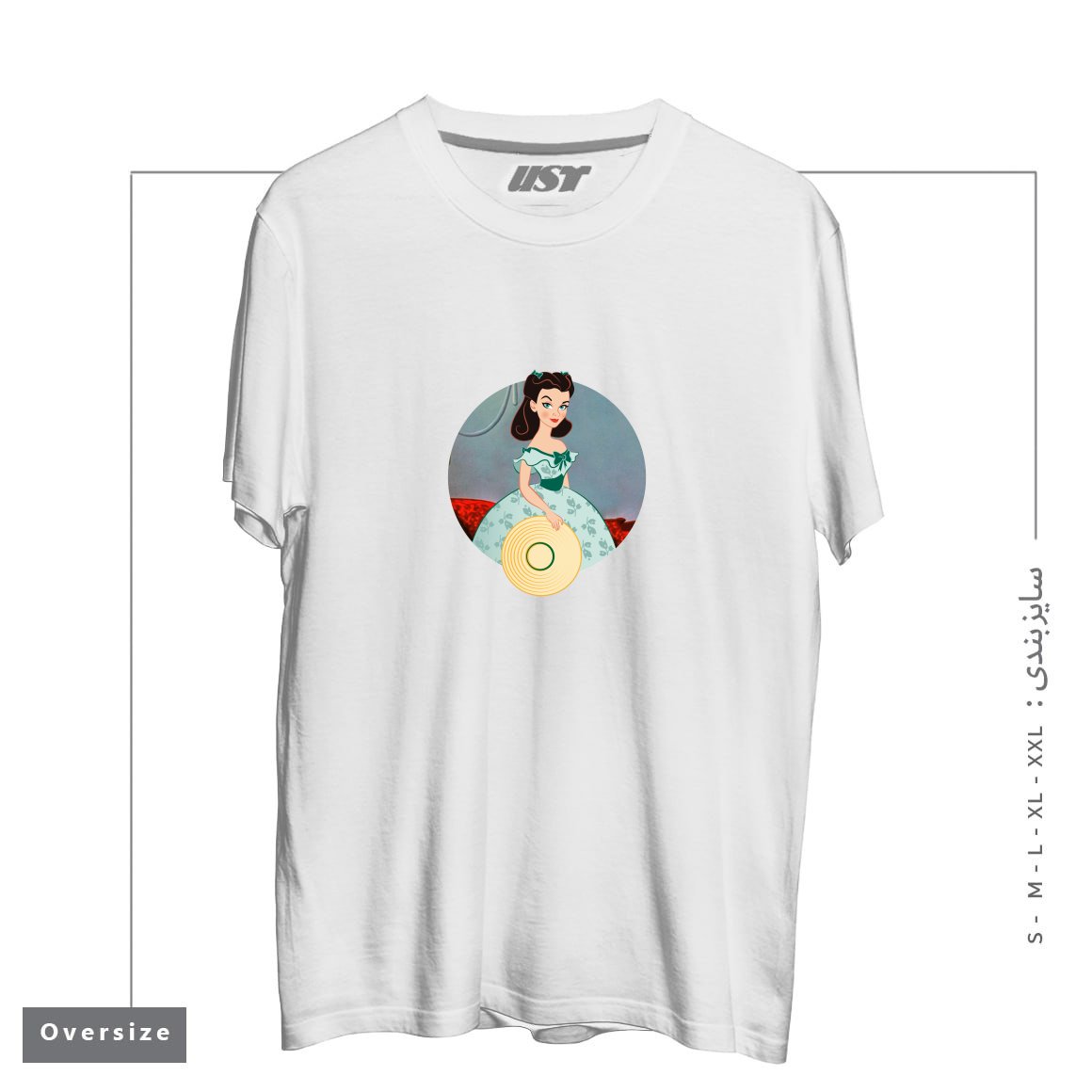 طرح PRINCESS SCARLETT تیشرت اورسایزرنگ سفید