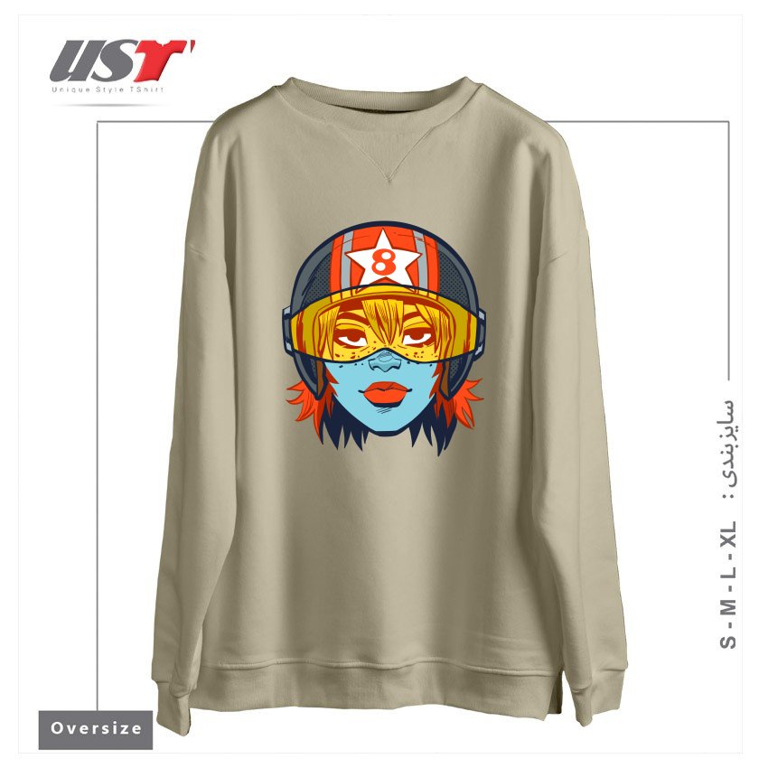 طرح RACER 8 سوییشرت اورسایزرنگ نخودی