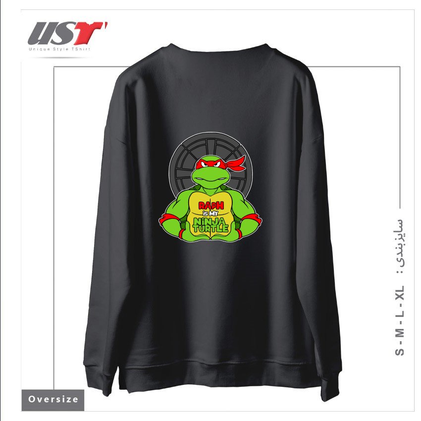 طرح RED TURTLE سوییشرت اورسایزرنگ دودی