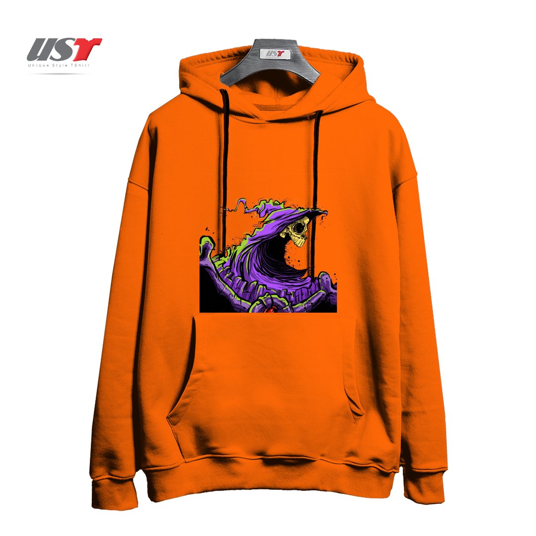 طرح SKELETOR هودی اورسایزرنگ نارنجی