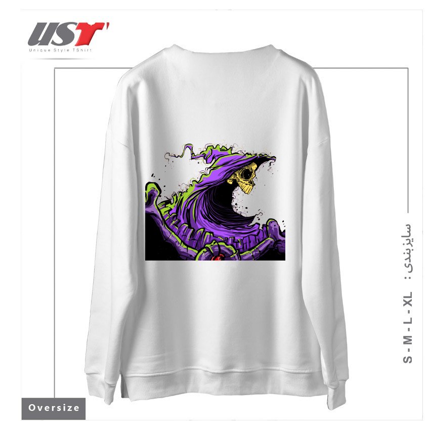 طرح SKELETOR سوییشرت اورسایزرنگ سفید