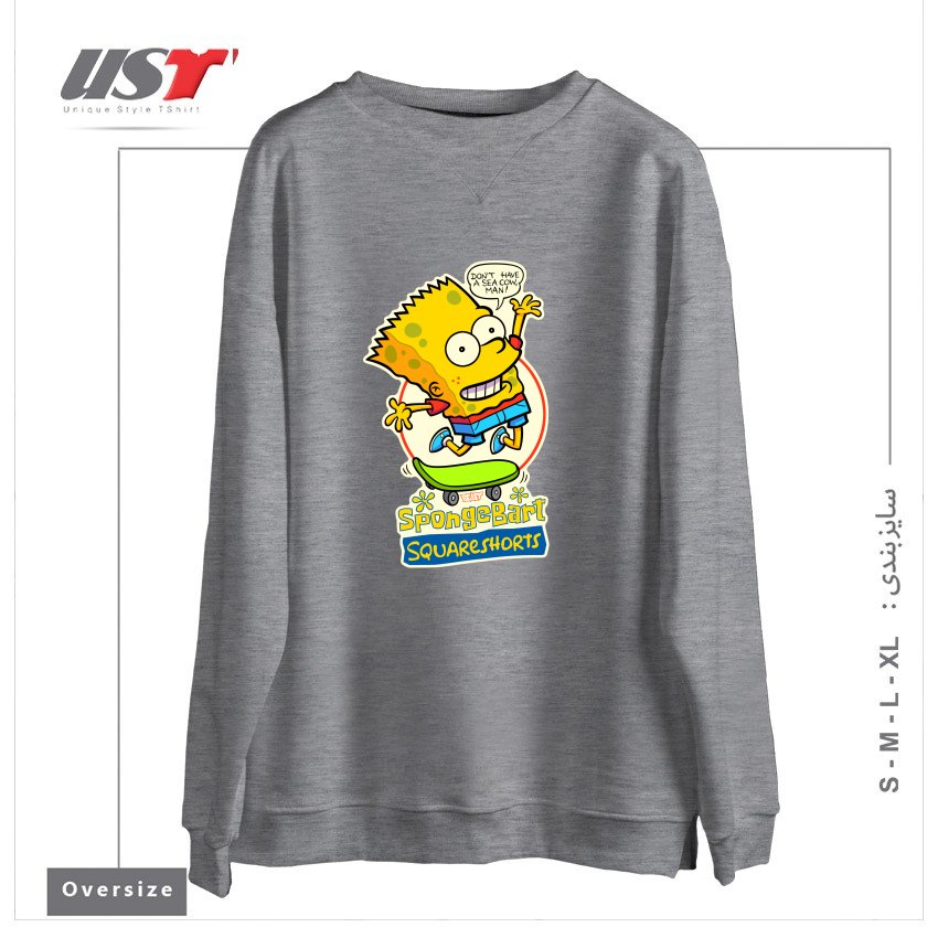 سوییشرت اورسایز طرح SPONGEBART SQUARESHORTS