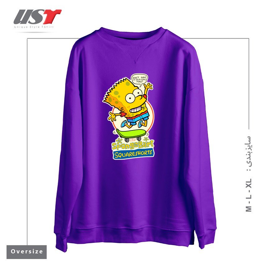 سوییشرت اورسایز طرح SPONGEBART SQUARESHORTS