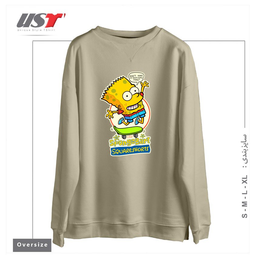 سوییشرت اورسایز طرح SPONGEBART SQUARESHORTS