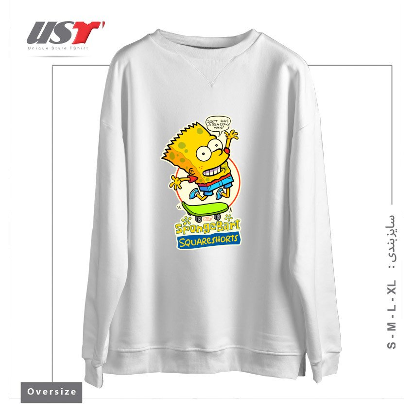 سوییشرت اورسایز طرح SPONGEBART SQUARESHORTS