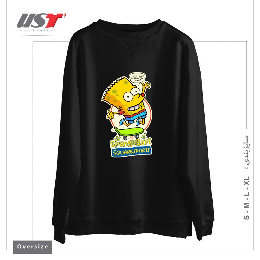 سوییشرت اورسایز طرح SPONGEBART SQUARESHORTS