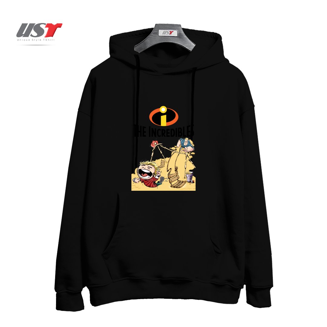 طرح THE INCREDIBLES هودی اورسایزرنگ مشکی