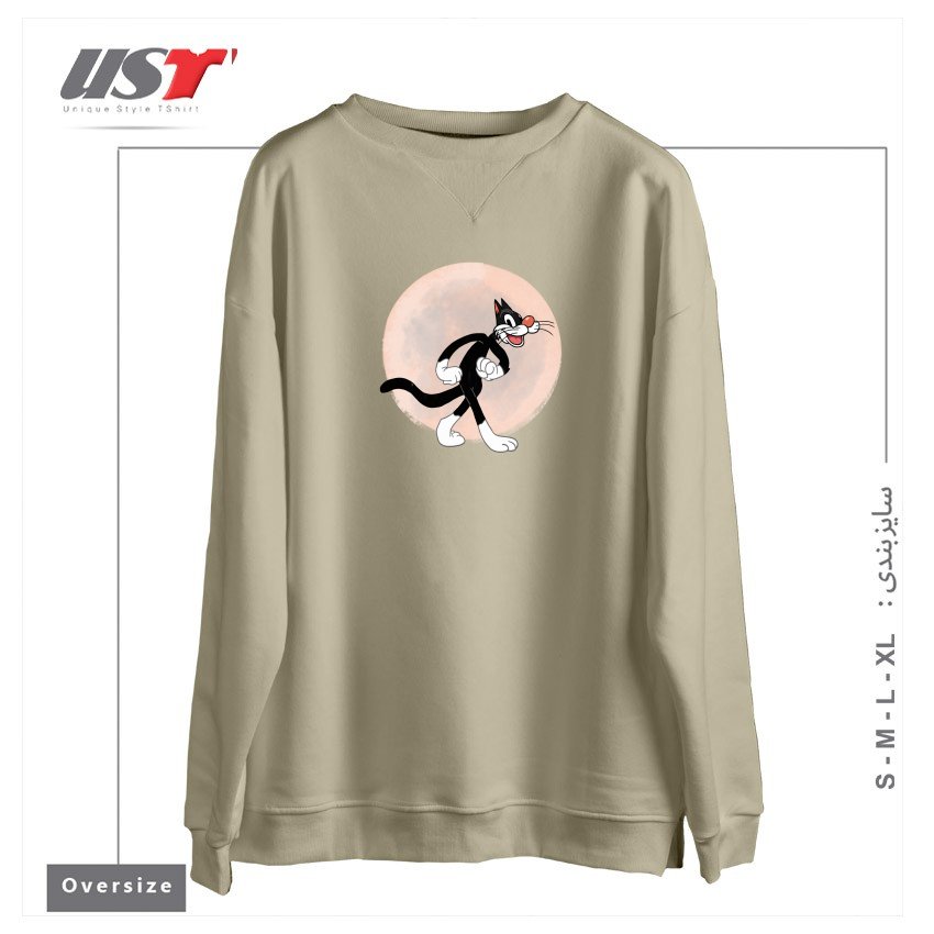 سوییشرت اورسایز طرح THE MOON AND THE HEPCAT