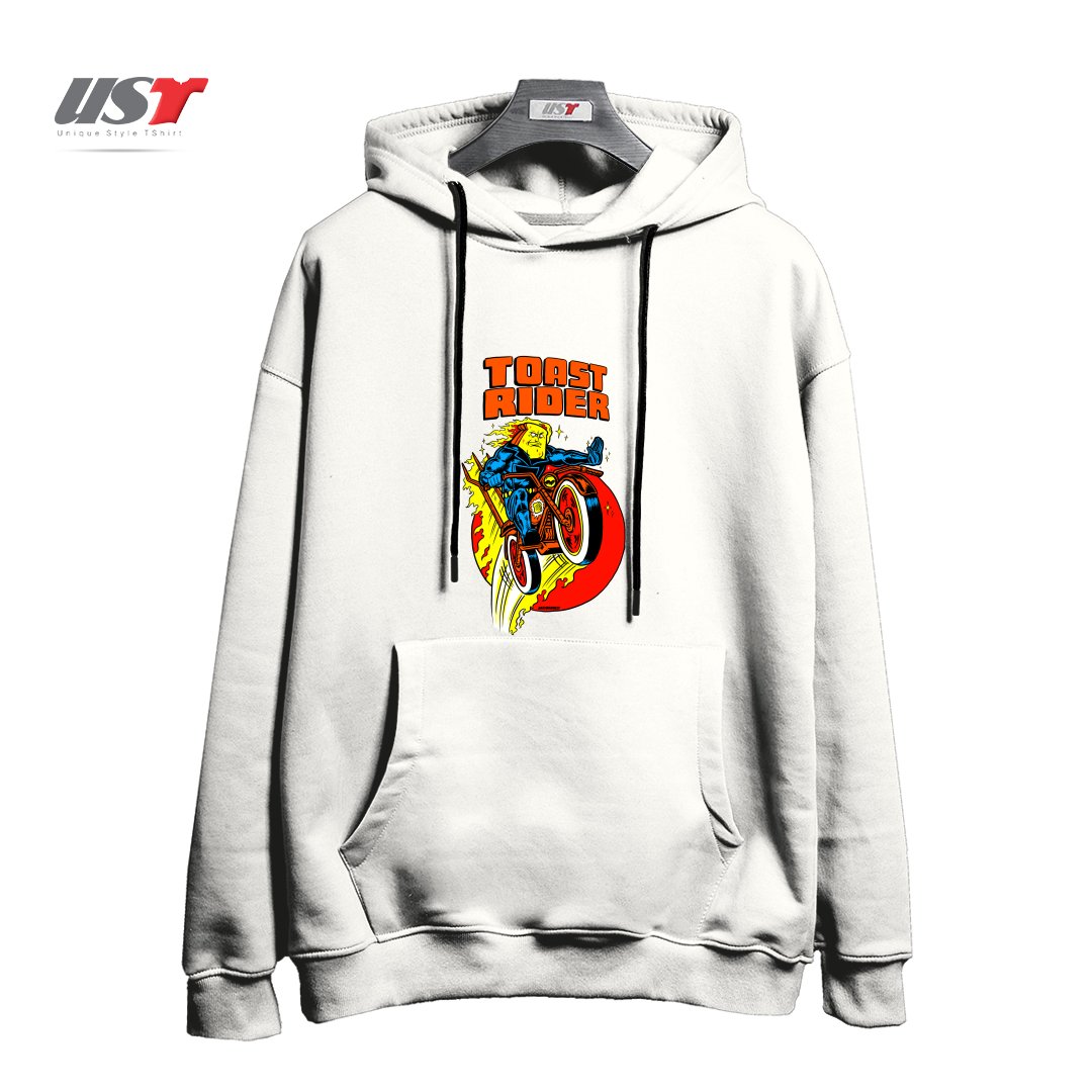 طرح TOAST RIDER هودی اورسایزرنگ سفید