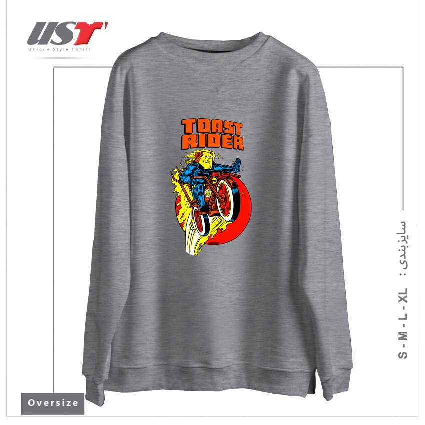 سوییشرت اورسایز طرح TOAST RIDER