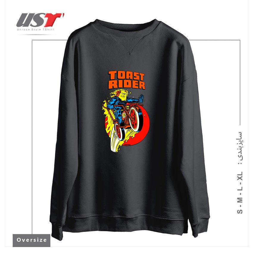 طرح TOAST RIDER سوییشرت اورسایزرنگ دودی