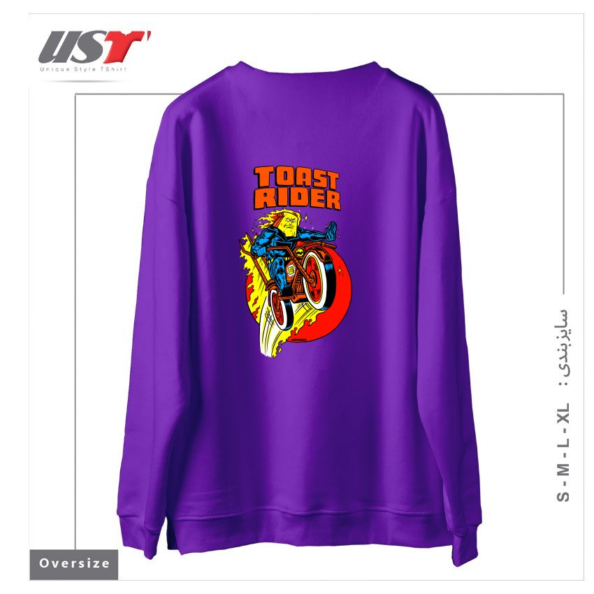 طرح TOAST RIDER سوییشرت اورسایزرنگ بنفش