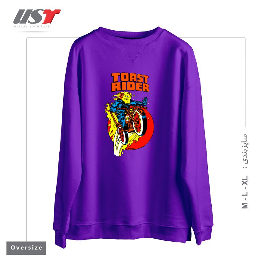 سوییشرت اورسایز طرح TOAST RIDER