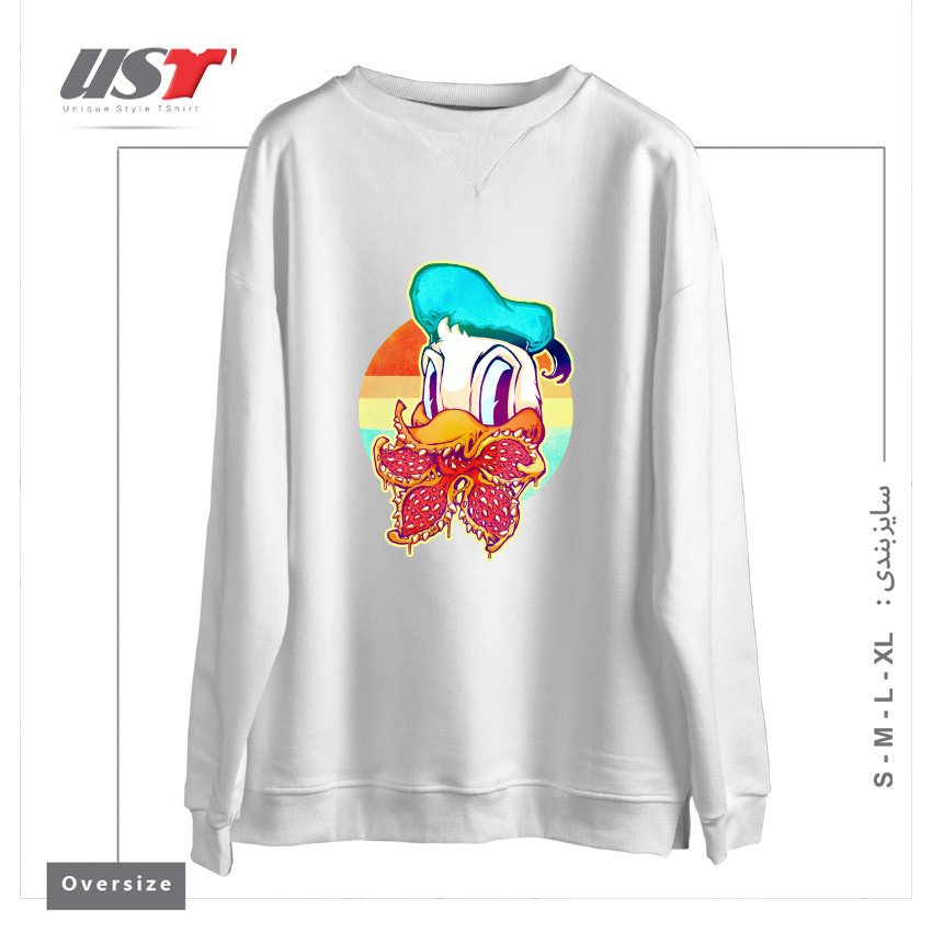 سوییشرت اورسایز طرح UPSIDE DOWN STRANGER DONALD