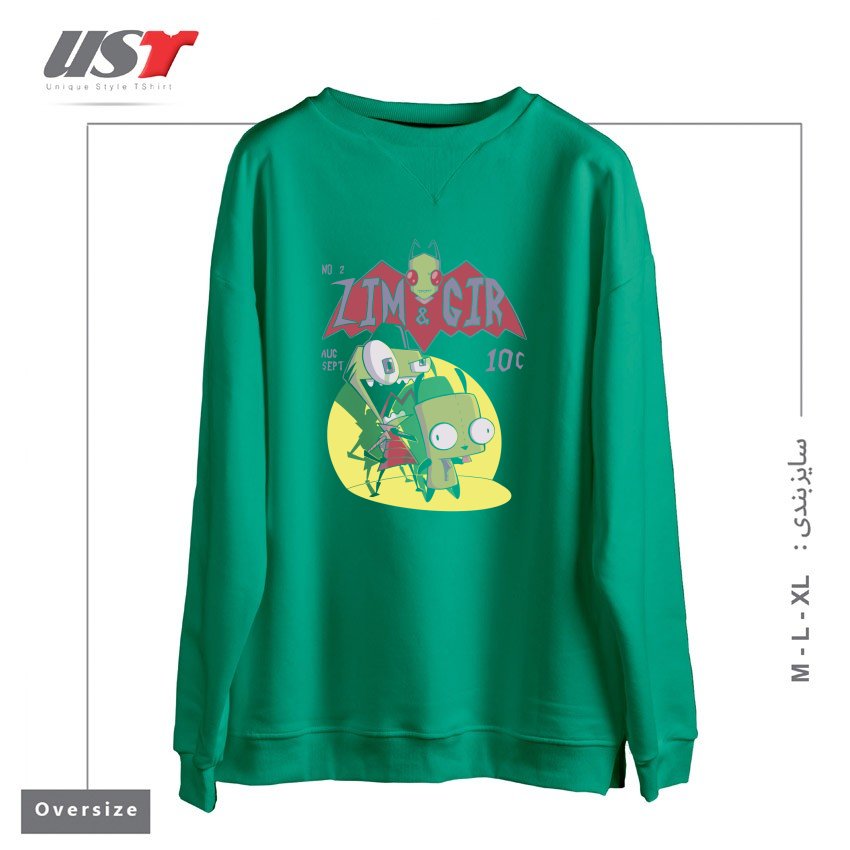 سوییشرت اورسایز طرح ZIM AND GIR