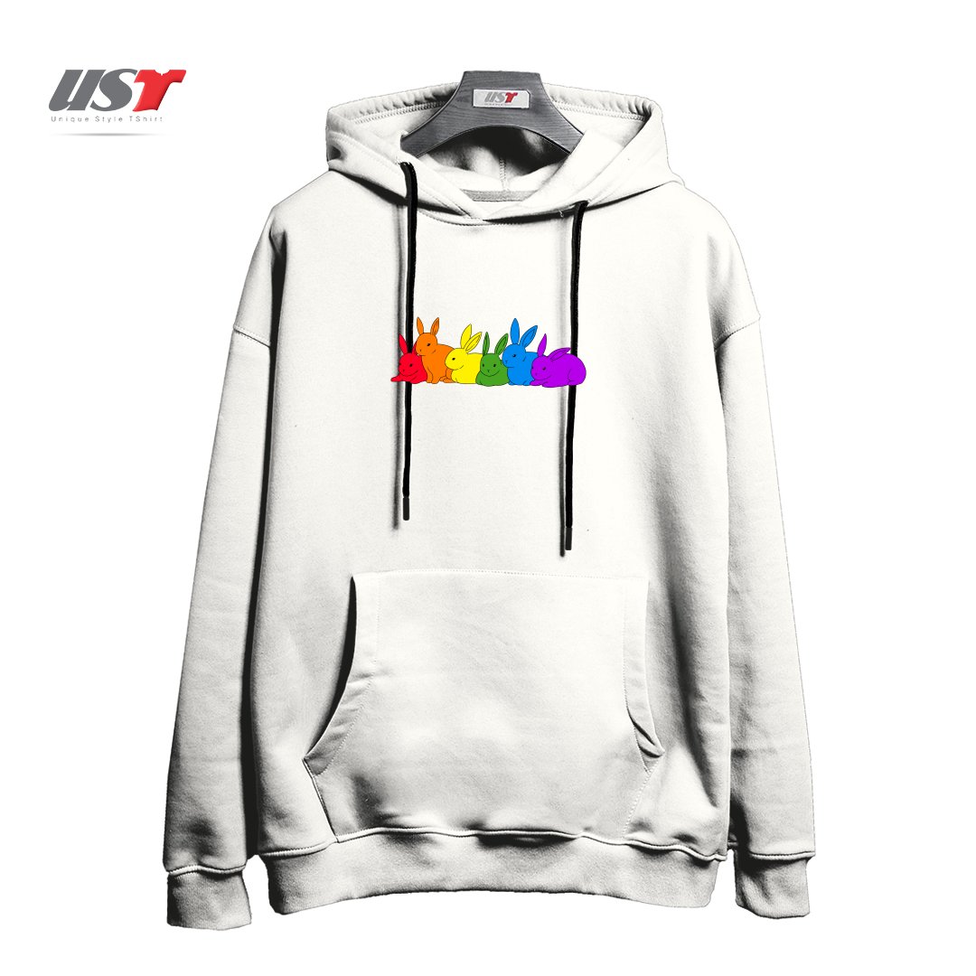 طرح LOVE IS FOR EVERYBUNNY هودی اورسایزرنگ سفید