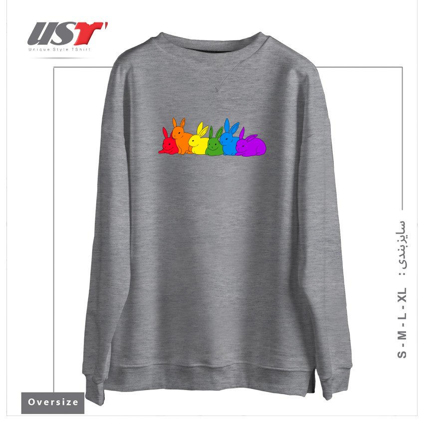 سوییشرت اورسایز طرح LOVE IS FOR EVERYBUNNY