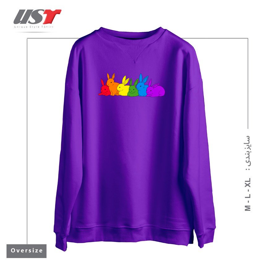 سوییشرت اورسایز طرح LOVE IS FOR EVERYBUNNY