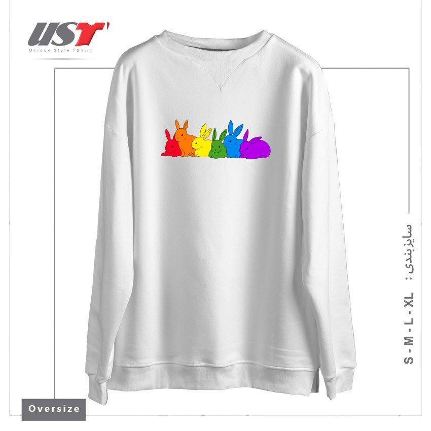 سوییشرت اورسایز طرح LOVE IS FOR EVERYBUNNY