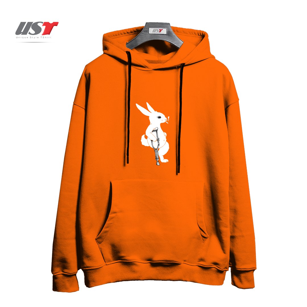 طرح LUCKY هودی اورسایزرنگ نارنجی