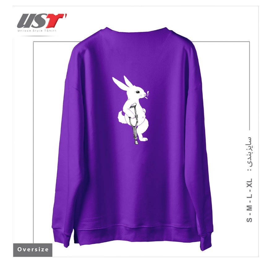 طرح LUCKY سوییشرت اورسایزرنگ بنفش