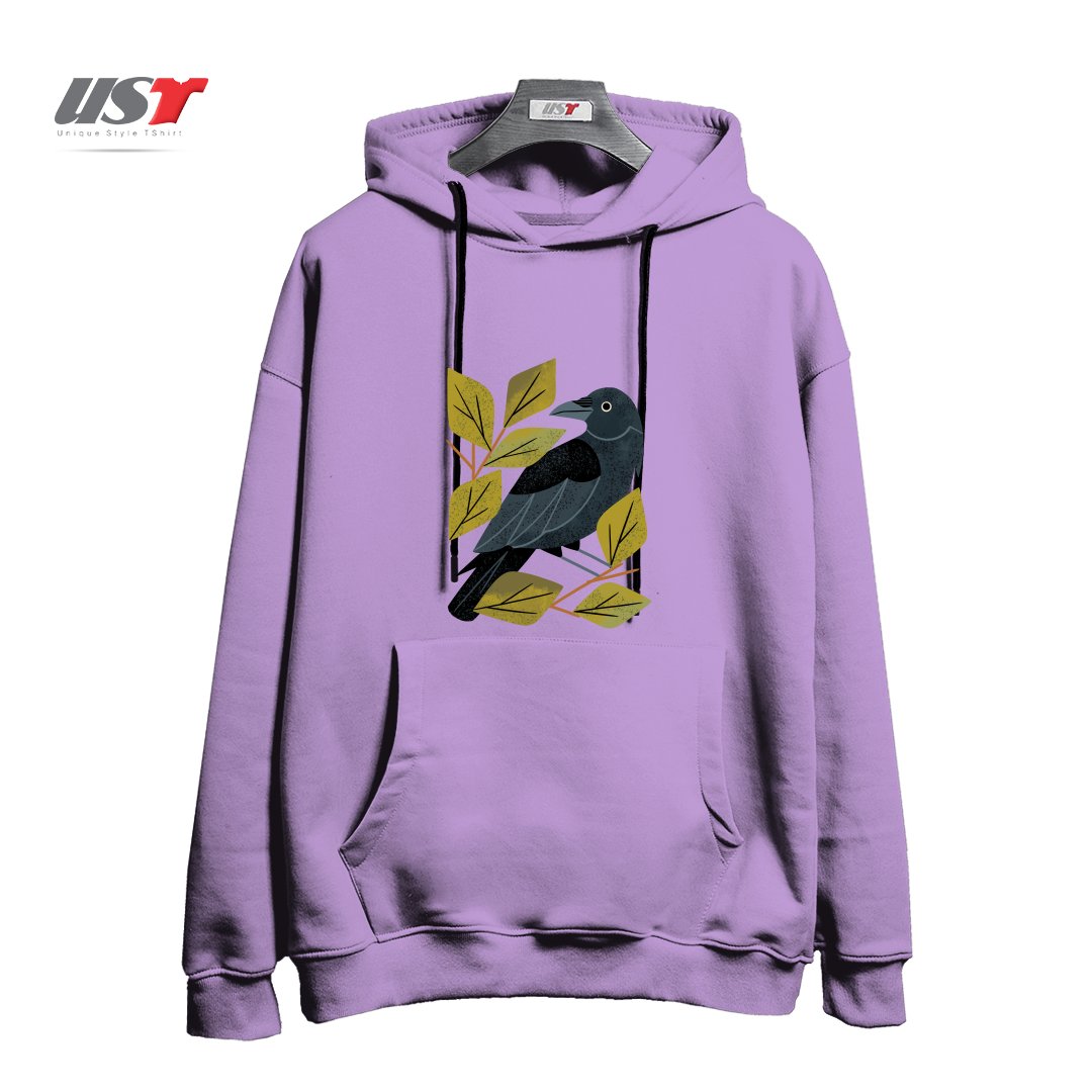 طرح PERCHING RAVEN هودی اورسایزرنگ یاسی