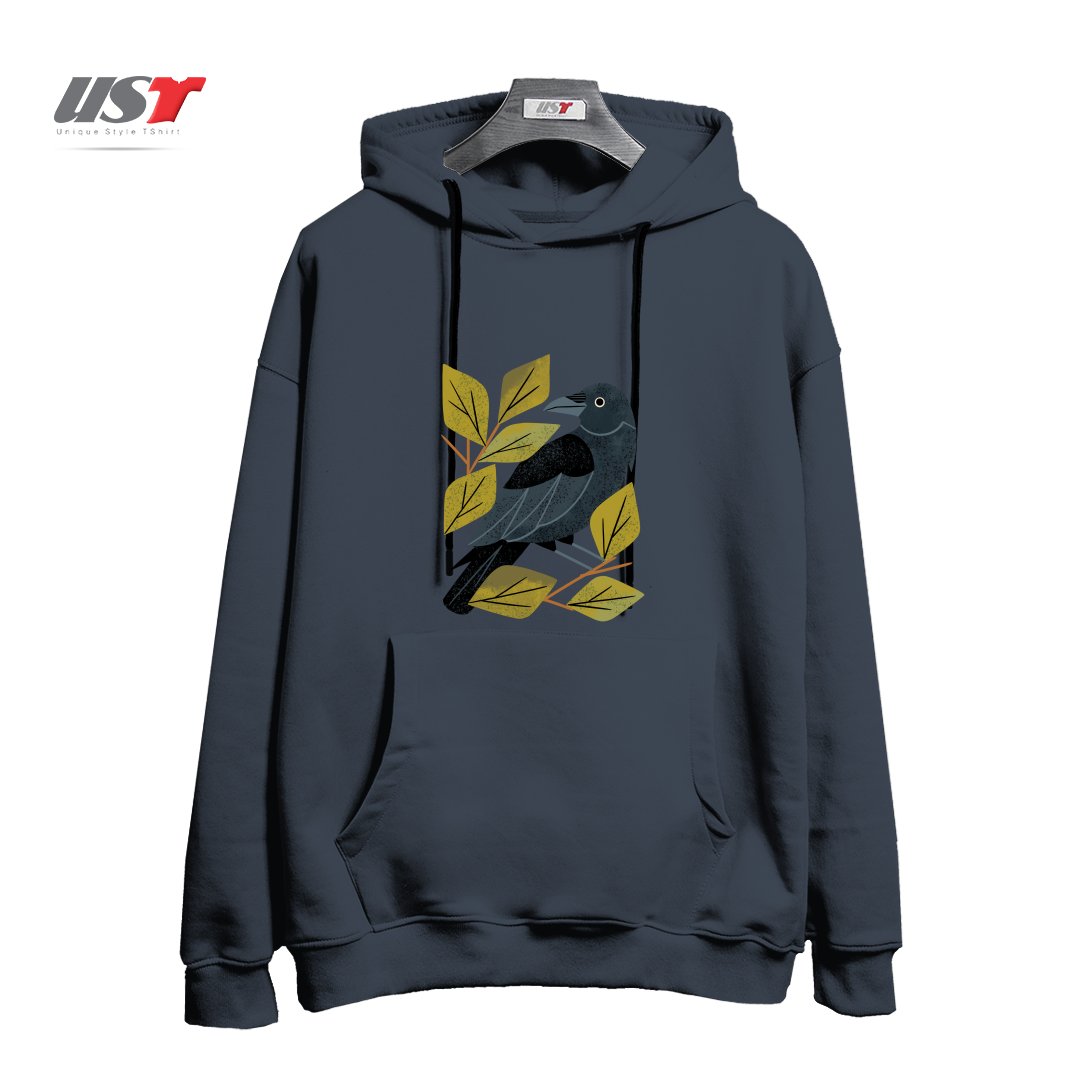 طرح PERCHING RAVEN هودی اورسایزرنگ دودی