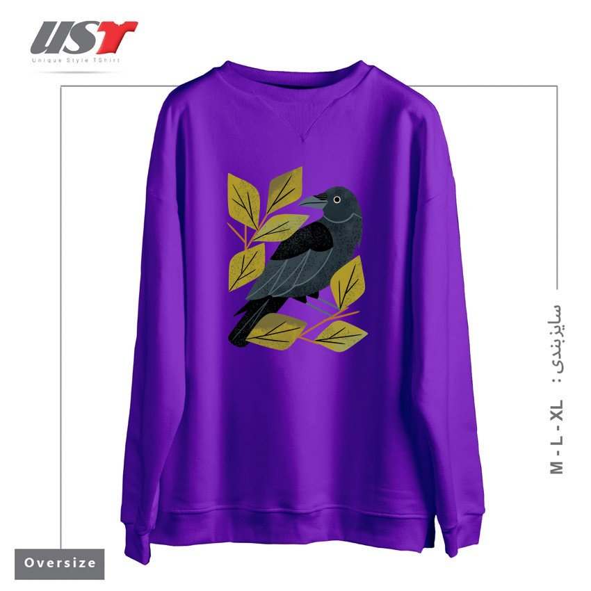 سوییشرت اورسایز طرح PERCHING RAVEN